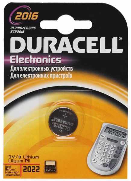 Батарейка Duracell CR2016 (1шт. уп)